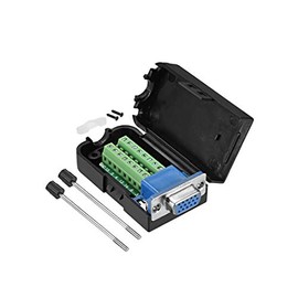 uxcell D-sub DB15 Breakout Board Connector with Case 15 Pin 3-Row Female Port Solderless Terminal Block Adapter with Thumb Screws
