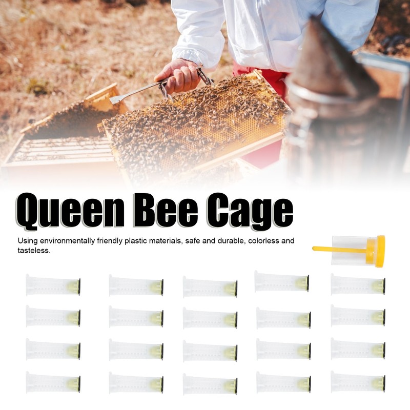 Queen Bee Roller Cage Plastic Rearing Cup Marking Bottle Beekeeping