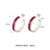 TaYolnFaSo Enamel Hoop Earrings for Women C Shaped Round Hoop