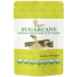 Indus Farms Superfoods 100% Pure Freeze-Dried Sugarcane Juice Powder – No Additives, Single Ingredient, Non-GMO, Vegan, Natural Sweetener for Drinks & Recipes 1 LB (1 LB)