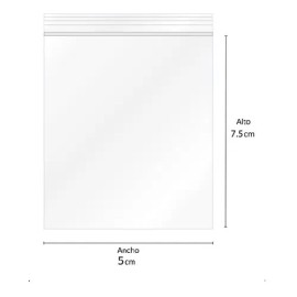 100 Bolsas Cierre Hermtico Zipper Transparentes 5x7.5cm                                                                                               