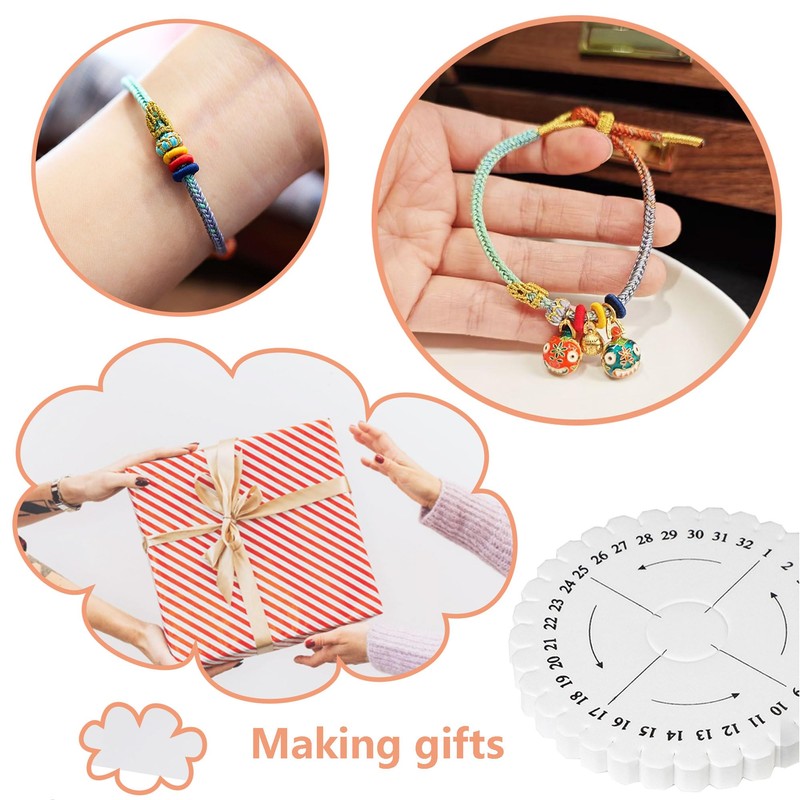 HAOBIN Round Kumihimo Braided Plate Round Braided Disc Discs Braided