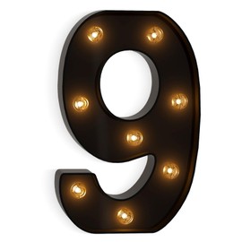 Light Up Numbers 9 Black Light Up Letters Marquee Number Marquee Letters for Wall Decor 90th Birthday Decorations for Women Living Room Decor Aesthetic Retirement Party Decorations Party Lights