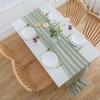 Aoksunova Chiffon Table Runner, Green Table Runner, Sage Green Fabric,