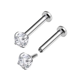 KJM Fashion Labret Monroe Steel Inner Thread 1.2 mm 16 g Earrings Pack of 2
