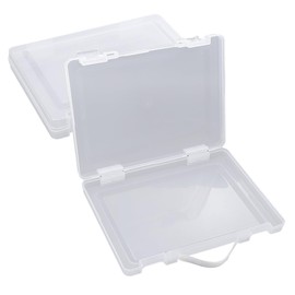 WYAN 2 Pcs Lever arch files Storage Boxes,Clear Plastic Beads Storage Containers Box,Rectangle Bead Holder Plastic Cases,Building Block Organiser,for storing items (26 * 18cm)