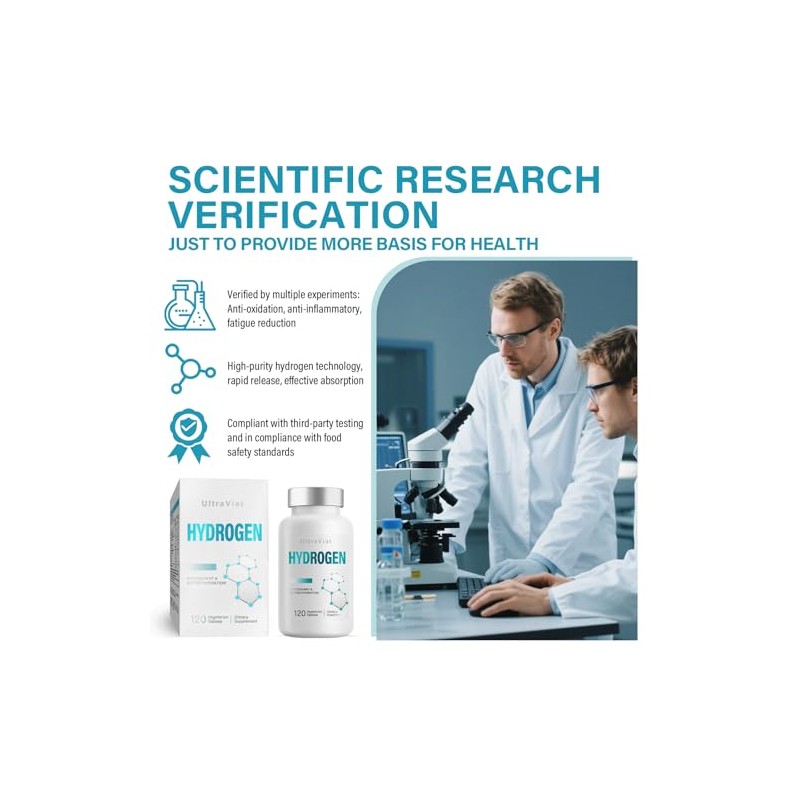 Hydrogen Water Tablets, 12 ppm H2 Molecular Hydrogen Supplement with