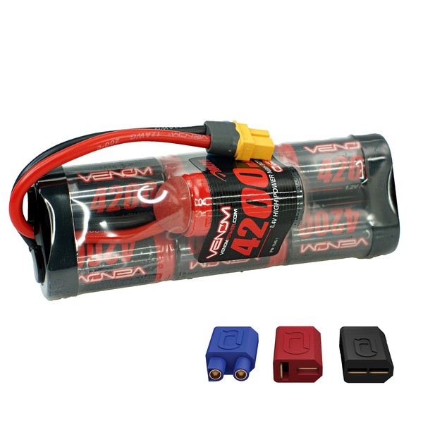 Venom Power - Drive Series 8.4V 4200mAh 7-Cell NiMH Hump Pack - Universal 2.0 Plug/Adapter System Compatible, for Most 1/10 Brushed Radio Control Boats, 2WD and 4WD Cars, Trucks & Buggies