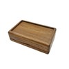 NESPARTY Walnut Jewelry Storage Box with Glass Lid, Multi-Functional Wooden