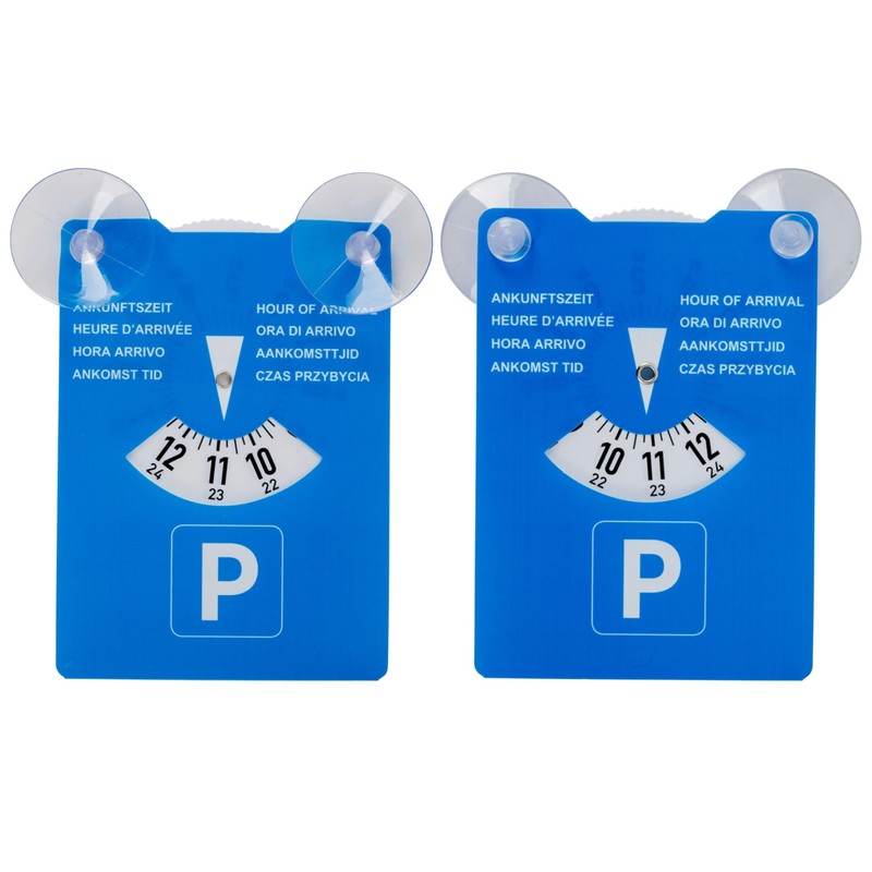 Parking Disc with Suction Cups, Pack of 2 in Blue,