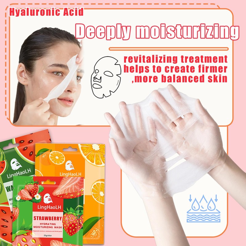 20 Pack Facial Sheet Face Mask Variety Set for All
