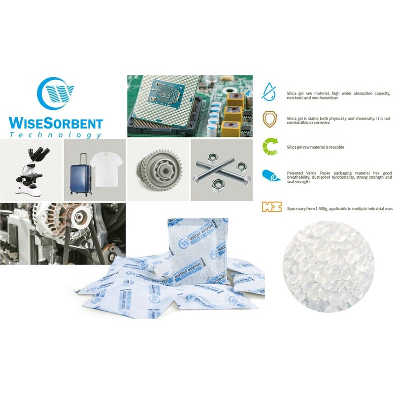 Wisesorb 500pcs 5 Gram Silica Gel Packs Verna Packed White