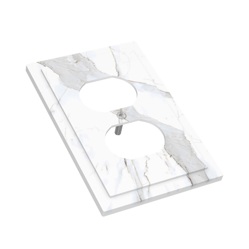 LWDZLHD White Marble Outlet Covers Decorative Light Switch Cover Wall