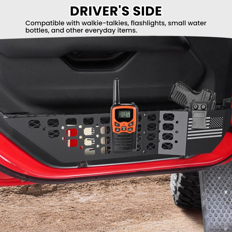 DIAMOOKY Metal Front Door Pocket Storage Box for Jeep Wrangler
