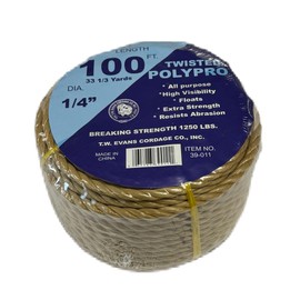 1/4" X 100' Brown POLYPRO Rope