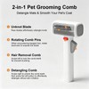 DingGreat 2-in-1 Pet Grooming Comb and Deshedding Brush, Self-Cleaning Dog