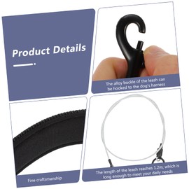 Ipetboom 1pc Steel Wire Dog Leash Heavy Duty Anti-bite Outdoor Walking Rope for Breeds Buckle for Secure Connection for Daily Walks and Safety