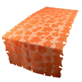 Fall Table Runner, Lace Table Runner Thanksgiving Table Runner Table Runners 80 Inches Long Fall Decor Thanksgiving Decorations with Maple Leaf for Indoor Outdoor Decor Dinner Table Party Home Decor