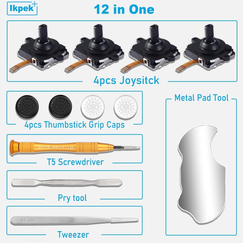 Ikpek 4 Pack Joystick Replacement Kit for Meta Quest 3