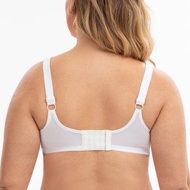 CASOLACE Women's Full Coverage Floral Lace Underwire No Padding Minimiser Bra, White