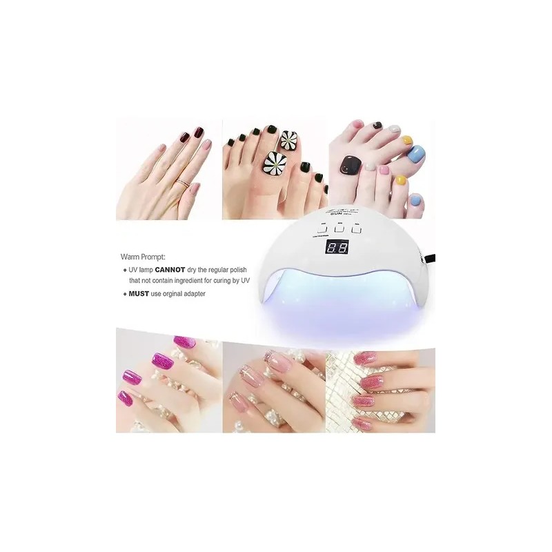 Lampara De Uñas Uv Profesional Secador Uñas Led Con Pantalla
