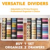 SpaceAid Bamboo Dresser Drawer Dividers 6 Pack, 4.65“ High Adjustable