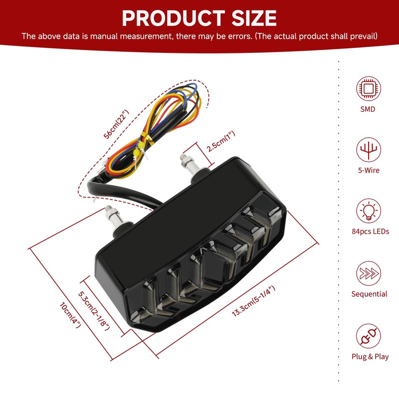 DREAMIZER LED Brake Tail Light with Turn Signals Sequential Led