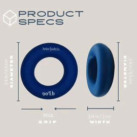 ActiveGoodsCo Hand & Forearm Exerciser - Single ring or Set, Resistance 10-120Lb, Diameter 2.5-3,5in. Visit to see more options (May Vary, Single Ring 90Lb Diameter 3.5in)