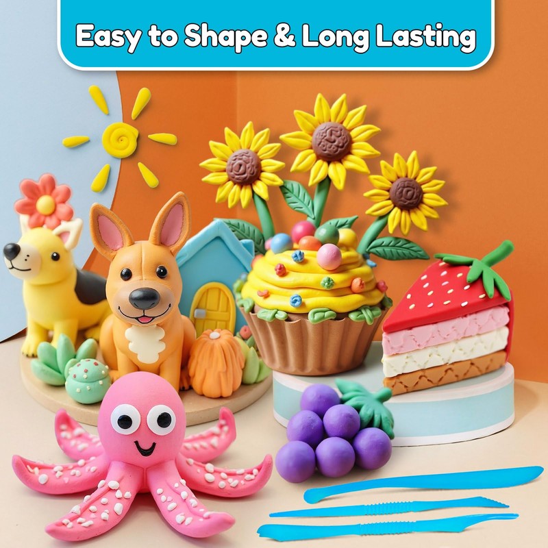 Air Dry Clay 44 Colors, Modeling Clay for Kids, DIY