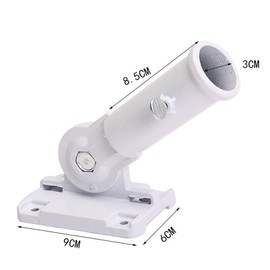 Eterspr Adjustable Flagpole Bracket, Vlaggenpole Base, Flag Pole Bracket Wall Mount, Suitable for Most Flagpoles, White, Angle Adjustable
