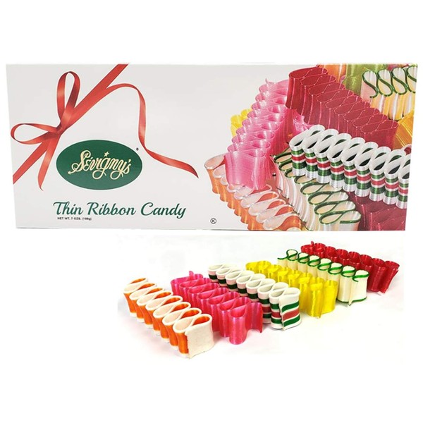 Sevigny's Thin Ribbon Candy Old-Fashioned Christmas Classic Candy - Made in USA. 7 Oz. Box | 6 Flavors Variety Pack (1) (1)