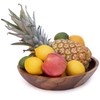 ANDALUCA Rustic Teak Wood Hand Carved Organic Bowl (11"-12" Diameter)