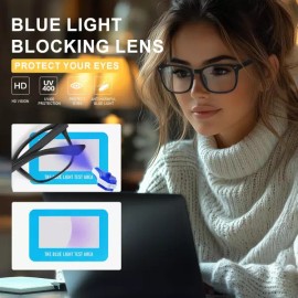 Sangpum Sangse Seolmyung Chamjo 여성/남성용 헌스커 블루 라이트 글래스 컴퓨터 [806803blackdouhuablue] Unisex Hunsker Blue Light Glasses for Computer [806803blackdouhuablue]