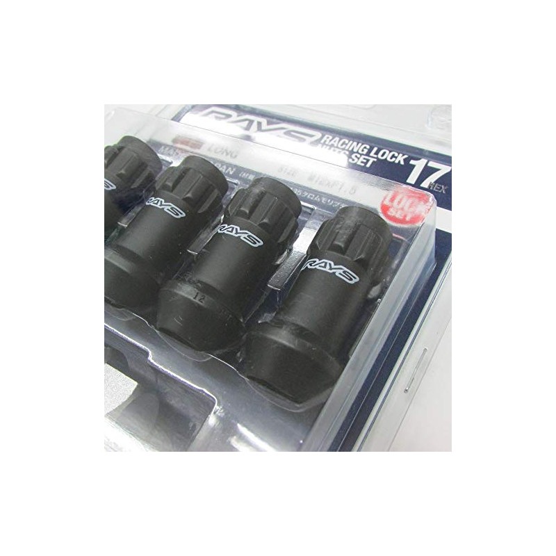 RAYS 17HEX Racing Lock Set M12 x 1.5 BK (Black)