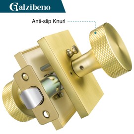 Calzibeno Interior Door Knobs, Gold Door Knobs Interior, Bedroom Door Knobs with No Deadbolt, Privacy Door Knob for Bathroom, Bedroom-Sturdy, Anti-Slip, and Easy to Install