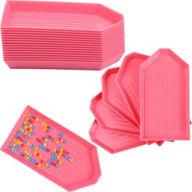 20PCS Pink Plastic Diamond Art Painting Trays,3.5inches x 1.9inches Bead Sorting Trays Organizer, Diamond Art Painting Tool Accessories for DIY Art Craft