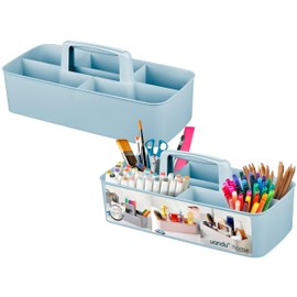 uandu Mehrzweck Korb Organizer, Kunststoffkorb mit Griff, Aufbewahrungskorb für Küche, Bad und mehr, Ordnungsboxen, Korb Aufbewahrung, Reinigungskorb, Bastelkorb, Aufbewahrung für Kunst und Make-up