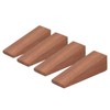 Door Stoppers 4 Pcs Dark Brown Triangle Door Stopper Wooden