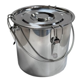The Bincho Grill Charcoal Saver – Extinguishing Bucket (Keshizumi) for Hot Charcoal and Ash Collection, Heavy Duty Stainless Steel with Lockable Lid, 3 Gallon Capacity