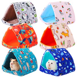 Ripeng 6 Pcs Guinea Pig Hideout Guinea Pig Bed House Rabbit Tunnel Washable Small House Cage Accessories for Bunny Hedgehog Mouse Chinchillas Hamster Ferrets Bearded Dragons Rats(Ocean Park)
