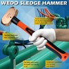 WEDO Copper Sledge Hammer 2lb, Club Hammer with Fiberglass Handle,