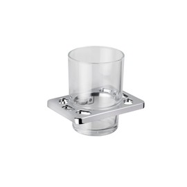 Croydex QM731841 Sutton Wall Mounted Tumbler & Holder with Zinc Alloy Construction, Chrome