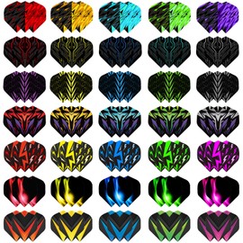 WLHGH Dart Flights Set, 105 Pieces (35 Sets, 7 Designs) - High-Quality PET Accessories for Soft/Steel Tip Darts, Lightweight and Durable