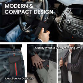 2025 New Faraday Pouch for Car Keys, 2-Pack Leather Key Signal Blocker Pouch, Anti-Theft, Blocks Keyless Entry Signals, Compatible with All Keys