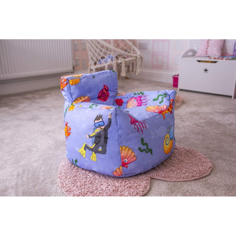 HomeZone® Lilac Pale Blue Kids Bean Bag Chairs | Pale