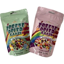 Apexy Freeze Dried Candy - Variety Pack-Freeze Dried Rainbow Candy Assorted Flavor - Dehydrated, Crunchy, Colorful Treats & Snacks for Kids & Adults - Packed in a Resealable Pouch (Original & Sour Rainbow Crunchy Clouds Variety 16.92oz)