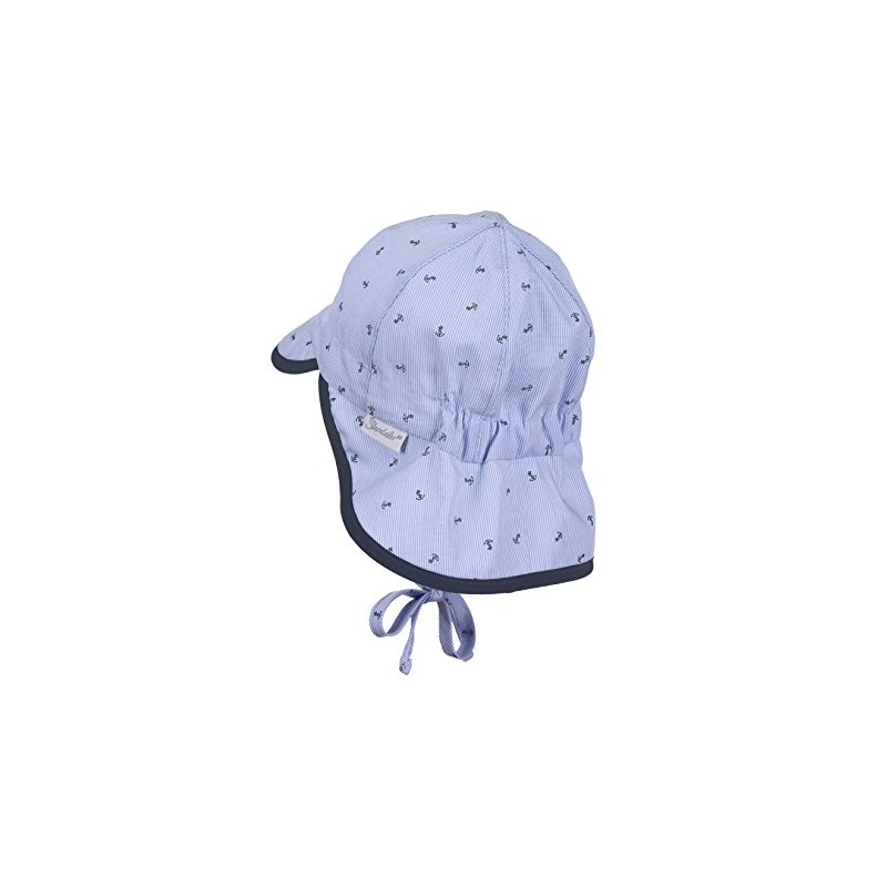 Sterntaler Boy's Peaked Hat with Ties, Neck Protection and Anchor