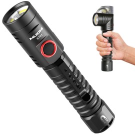 MIJOMI Flashlight, Rechargeable Flashlight with 1300 High Lumen Dual Modes Spotlight and Floodlight, 90 Degree Swivel Head with Magnet Max 22H Runtime, for Work, Repair, Emergency S701