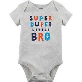 Carter's Baby Boys' Super Duper Little Bro Collectible Bodysuit 12 Months