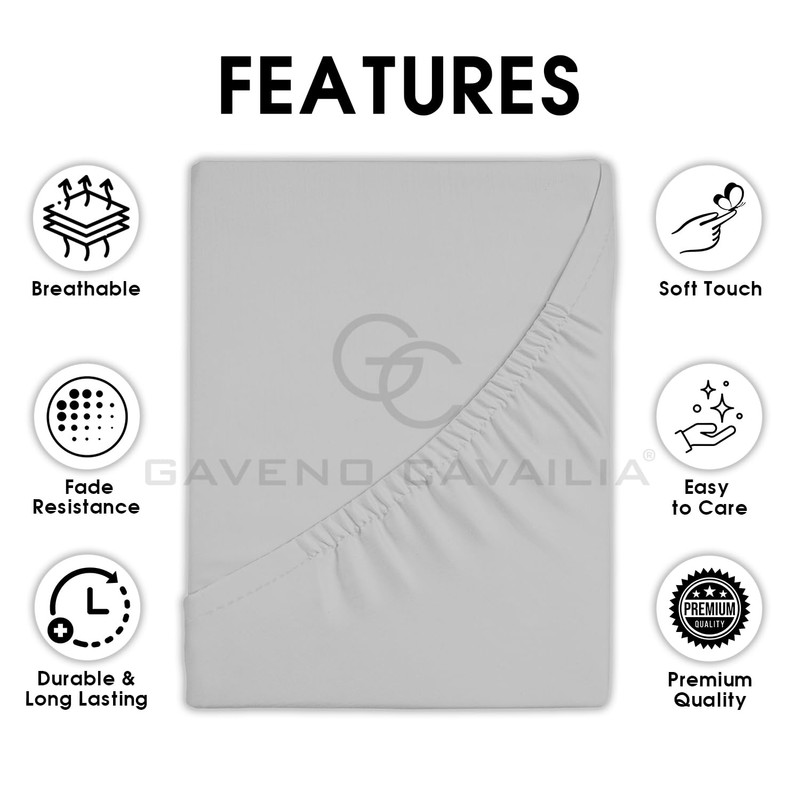 GC GAVENO CAVAILIA Percale Fitted Sheet | Ultra Soft Plain